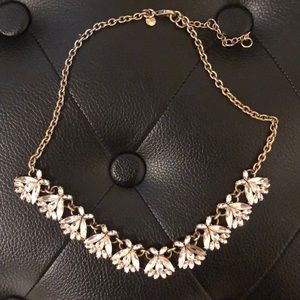 J.Crew Golden Necklace with White Jewels